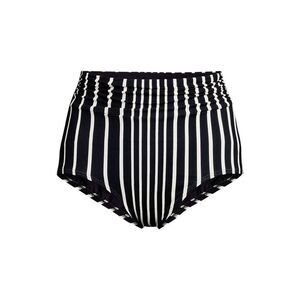 Land's End Plus natural waist full coverage swim bottoms black egret stripe 18W